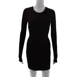 Kimberly Ovitz Womens Long Sleeves Body Con Dress Java Brown Size Small